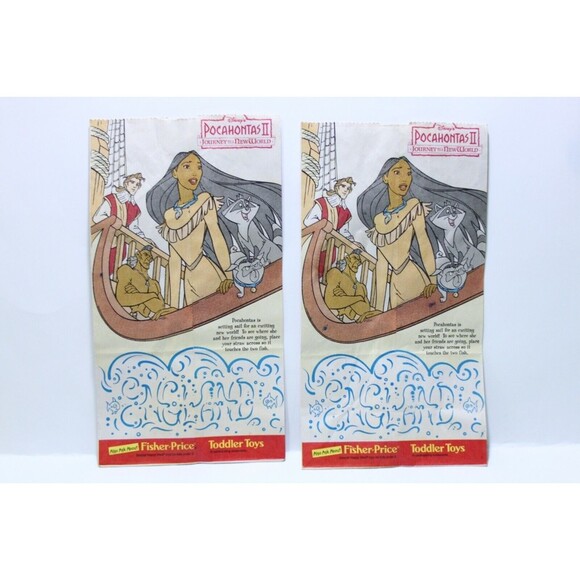 Disney Happy Meal McDonalds Paper Bag Pocahontas II Lady and Tramp Lot of 2 1998 - Picture 8 of 9